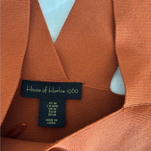 House of Harlow 1960 Terracotta Compression Sculpt Knit Top - Picture 2 of 5